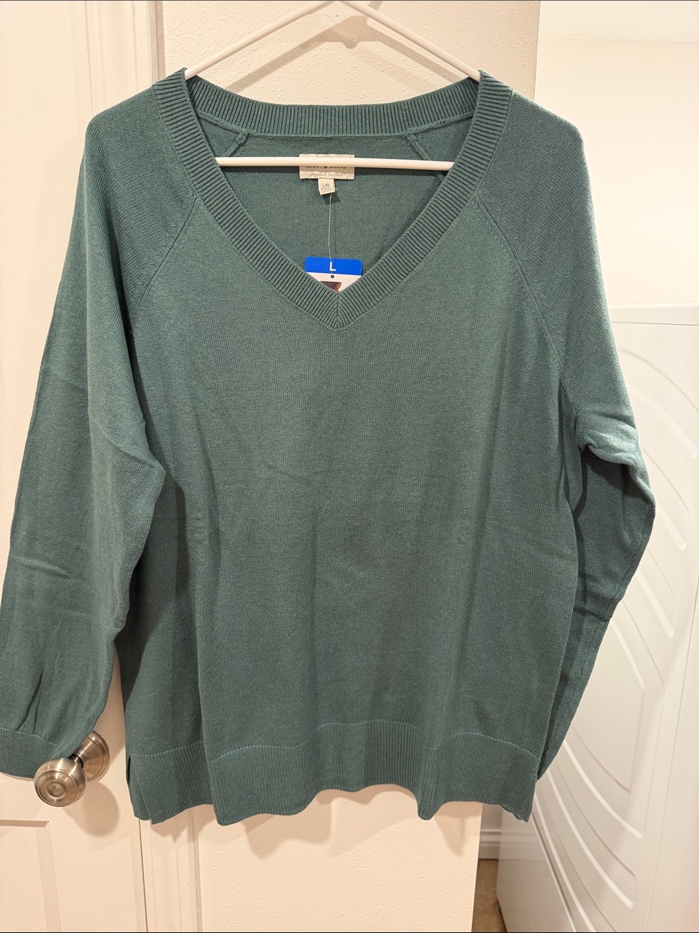 Lucky Brand V-Neck Sweater in Dusty Teal
